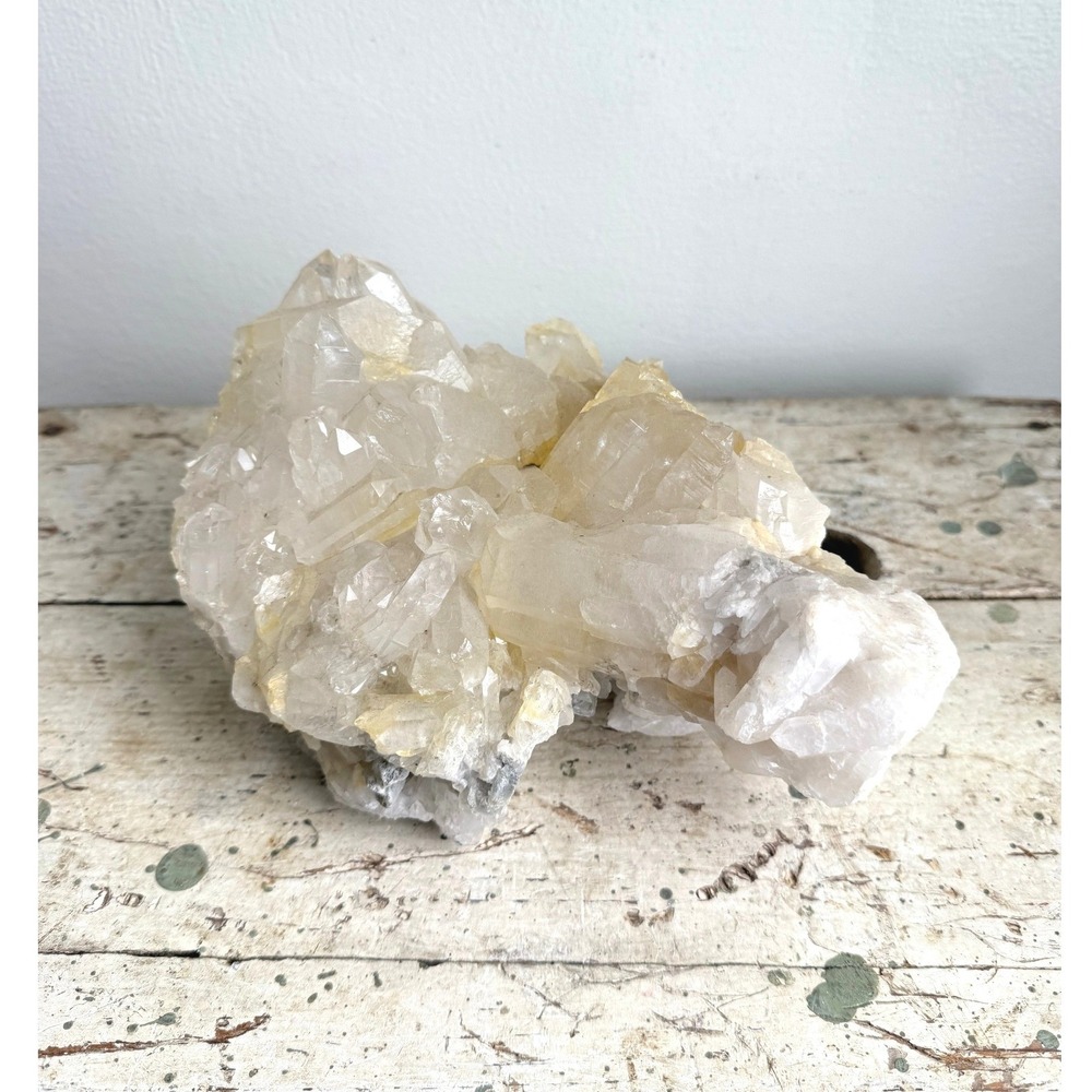 Clear Quartz Crystal Cluster Golden Healer Variation Natural Mineral Specimen